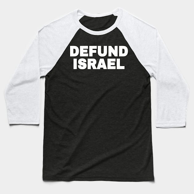 DEFUND ISRAEL - White - Vertical - Double-sided Baseball T-Shirt by SubversiveWare